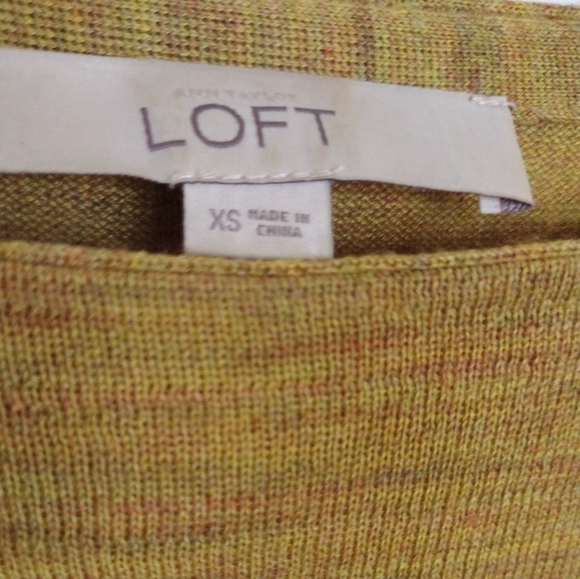Ann Taylor Loft Fine Knit Yellow Gold | Green Jewel-Tone Sweater XS - Picture 5 of 13